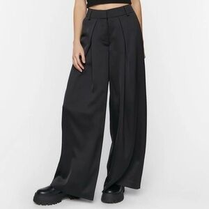 Forever 21 Black Wide-Leg Women's Satin Pants